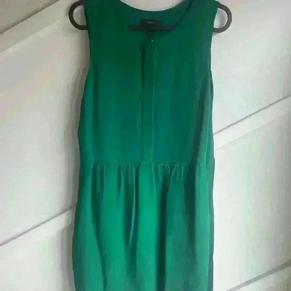 J. Crew Mini Dress Lined Sleeveless Round Neck Button Zip Green Size 2 - Picture 8 of 8